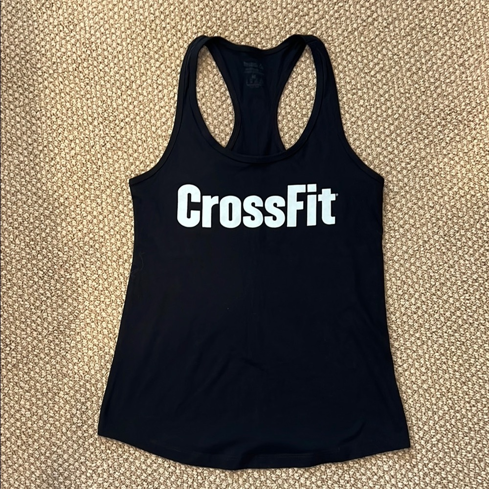 Reebok Black Graphic Fitted Sleeveless Tank Top